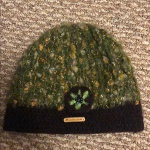 MoonShadow winter hat with green and brown tones
